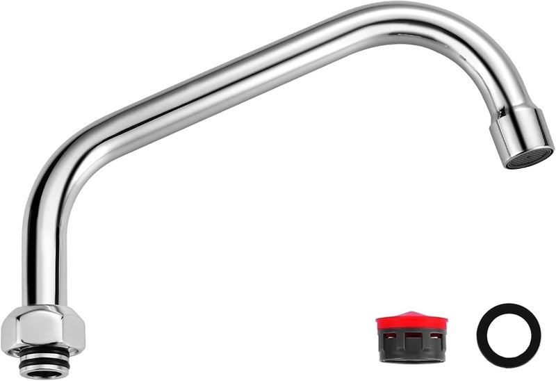 IVIGA ﻿G3/4 Internal Thread 8“ Commercial Faucet Swivel Spout Replacement: Add-on Swing Nozzle Spout - Chrome Polished Spout Replacement Part For Commercial Kitchen Sink Faucet - 1.8gpm/ 2.2gpm Aerator - Image 1